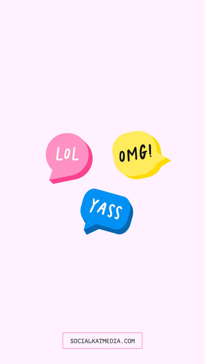 Social Kat Media multicolor chat bubble icons on a light pink background