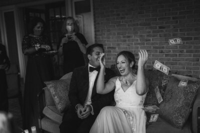 newlyweds toss money