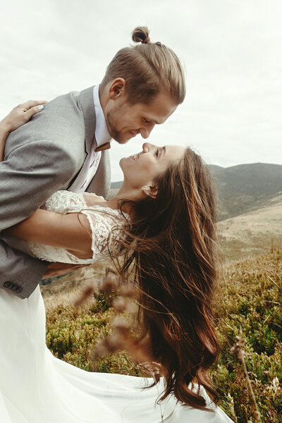 Sweet couple about to kiss