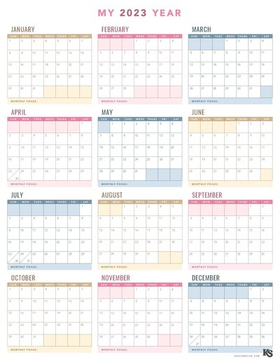 Quarterly & Yearly Calendar Bundle by Kat Schmoyer