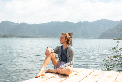 Enjoying on the dock of Lake Atitlan