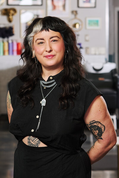 Headshot of Epoch Studio Salon's hair stylist, Sara Jac Burggraf