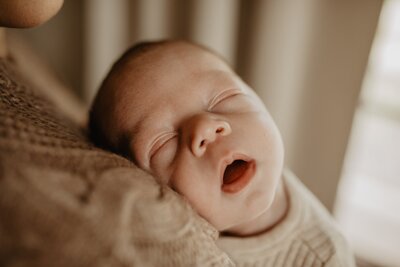 Close up photo of baby sleeping