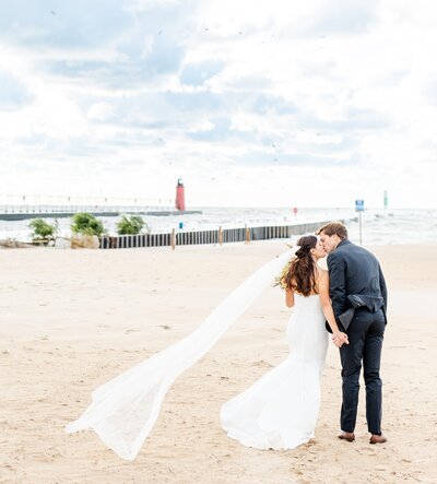 couple walking down aisle