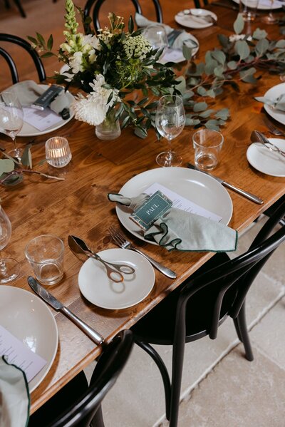 Rustic Australian micro wedding reception table styling