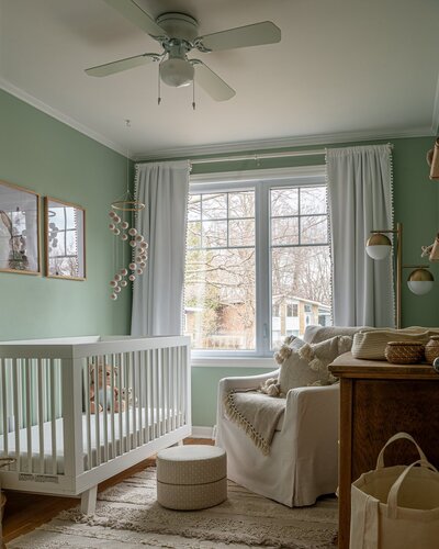 nursery with sage green walls