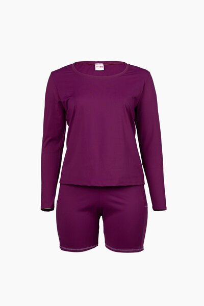 PLUS SIZE BURGUNDY ACTIVEWEAR CASUAL TOP