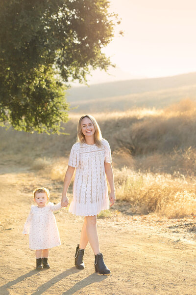 mom and daughter at sunset in malibu park by Elsie Rose Photography