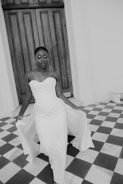 Blurry champagne wedding tower