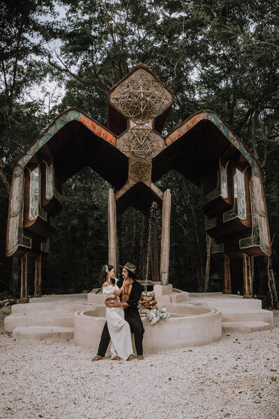 Spiritual elopement at Kaaba Luum in Tulum, Mexico.