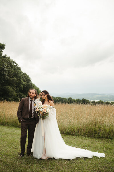 brideand groom standing together