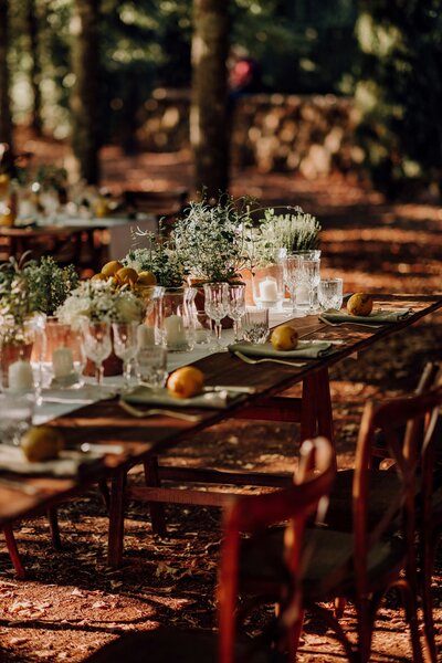 Dream up your fall table scape at your garden wedding at Crystal River Inn