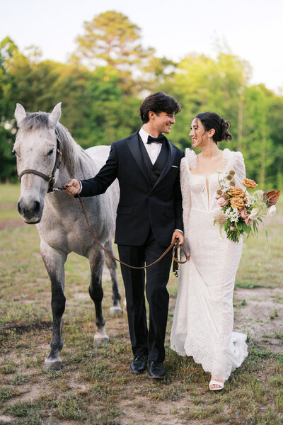 raleigh outdoor wedding venue garden with horses