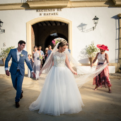 Couple exiting the ceremony