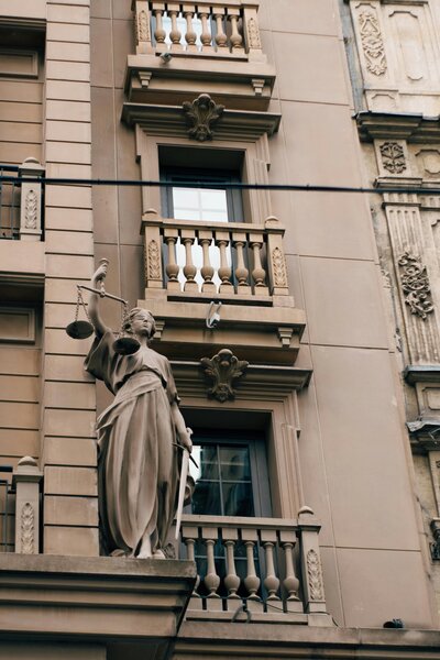 Outside the courthouse