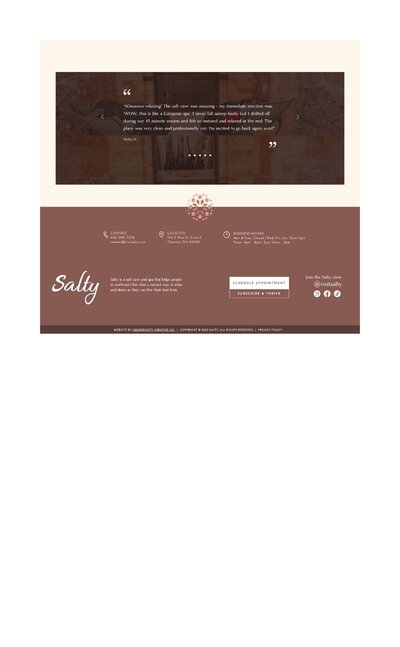 Final after image of Salty’s website, emphasizing improved aesthetics and functionality for a better user experience.