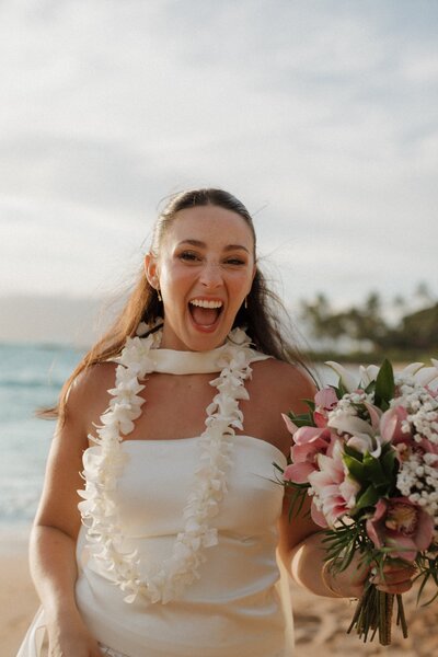 bride on beach