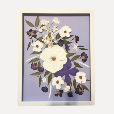 Whimsical pressed floral frame
