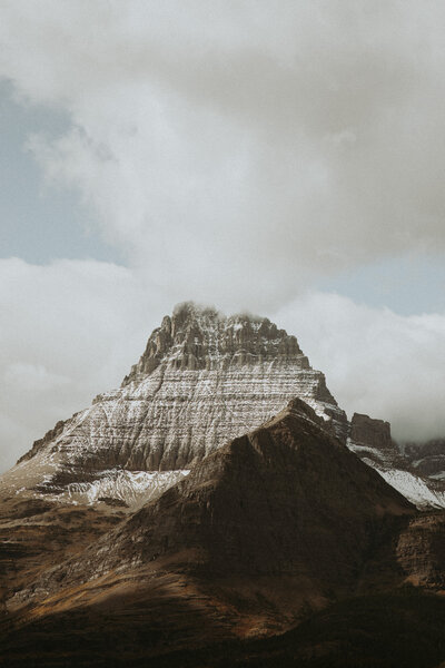 landscape photo of the glacier national park mountain top 