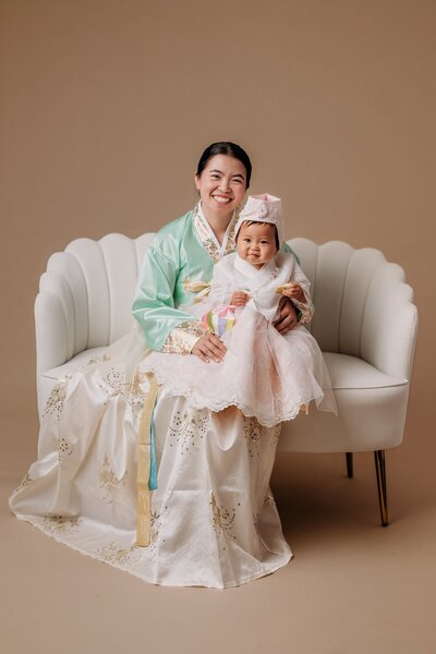 family of 4 during yearly studio portraits
