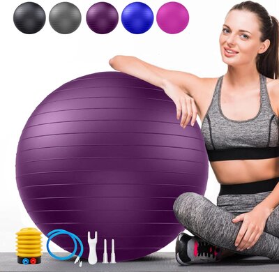 Anti-Burst Yoga Ball - A versatile tool for prenatal classes, stretching, and client relaxation before and after sessions. (Category: Prenatal/Postpartum)