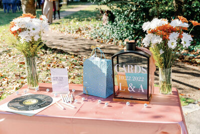 Special table setup for a wedding reception