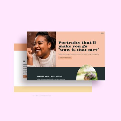 mockup of mock website for photographers