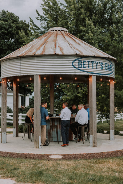 Wedding guests during cocktail hour