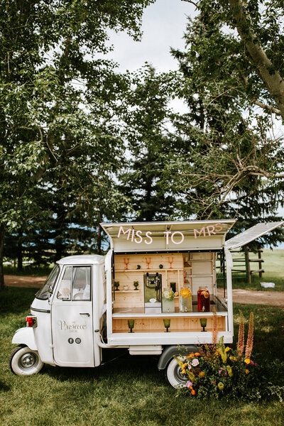 Outdoor bold & bright bridal shower inspiration with The Prosecco Cart, trendy and romantic mobile bar based in Calgary, AB. Featured on the Brontë Bride Blog.