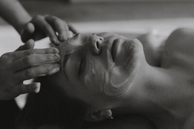 Woman receiving a luxury facial in Albuquerque