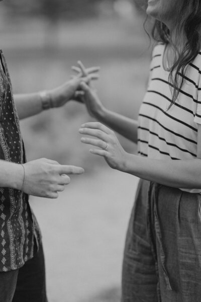 couple holding hands