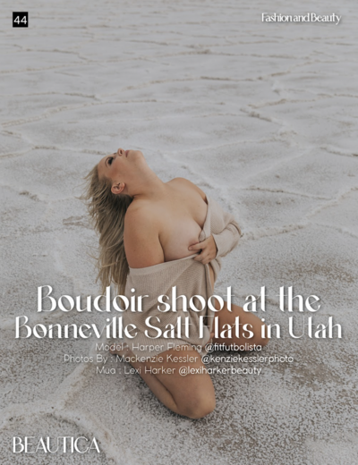 Bonneville salt flats boudoir shoot featured in Beautica