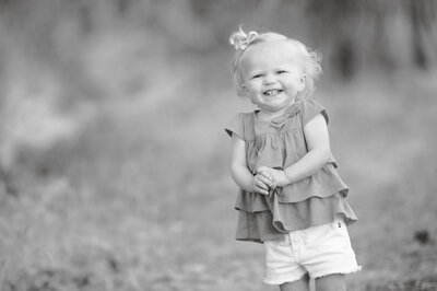 18 month old baby during photography session in Boise