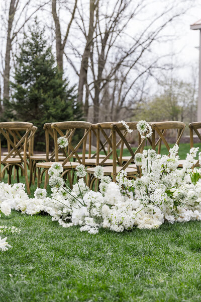 Floral installation at Grand Rapids wedding