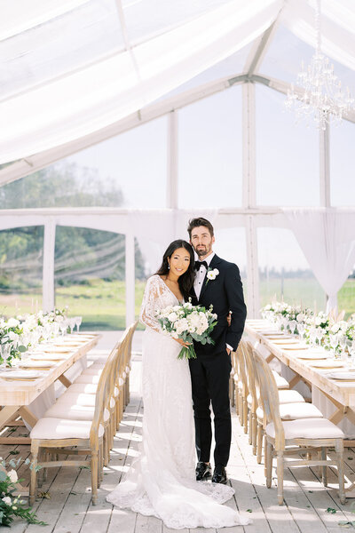 An outdoor wedding venue with Clear Top Tent near London, Ontario.