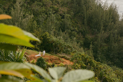 Bride and groom's intimate moment captured by Oahu wedding photographer