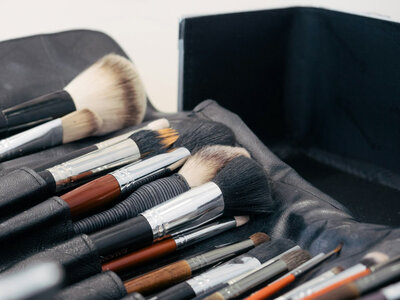 A closeup of makeup brushes representing makeup tutorial offered by Looks with Libby.
