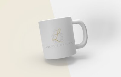 Branded mug Design mockup for flower shop