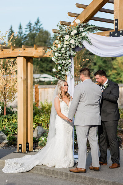 Outdoor wedding ceremony setup at Liljebeck farms venue