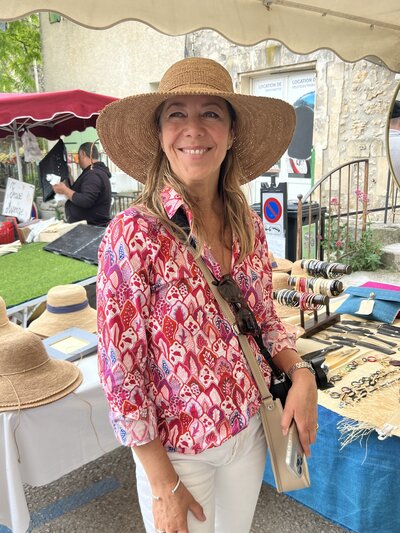 Woman at a market in Provence