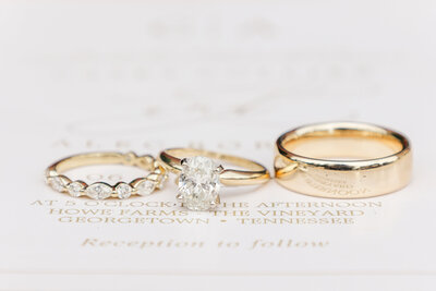 close up of wedding rings