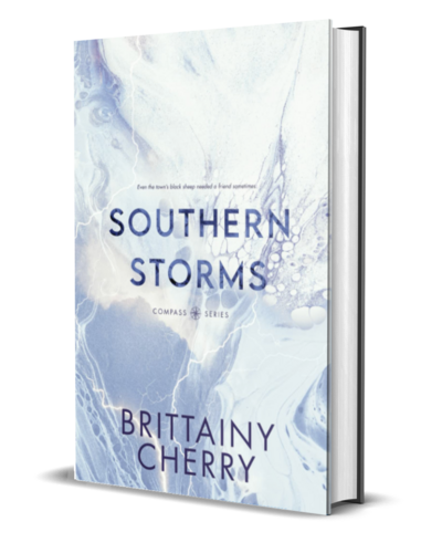 man with beard wearing a white shirt looks down on the cover of the air he breathes by romance author brittainy cherry