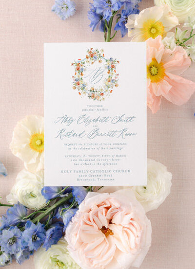 Modern Floral Wedding Invitations