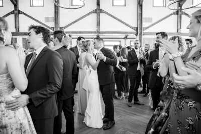 Bride and groom smiling at Kent Island Resort Wedding