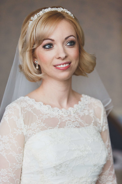 bridal hair style for short hair