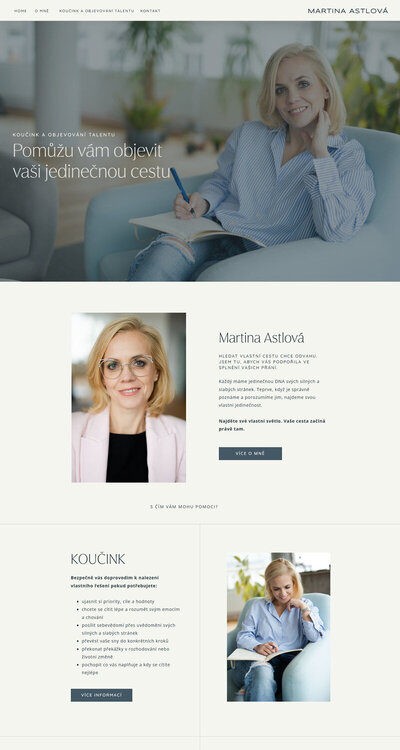 web na míru pro koučku Martinu Astlovou