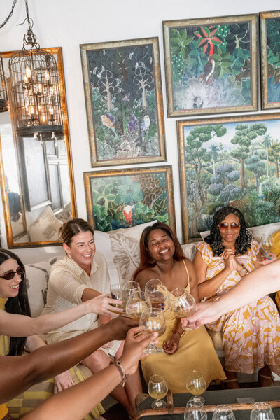 Guests enjoy drinks at Malliouhana