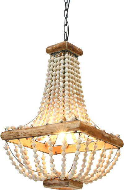 Wooden beaded chandelier