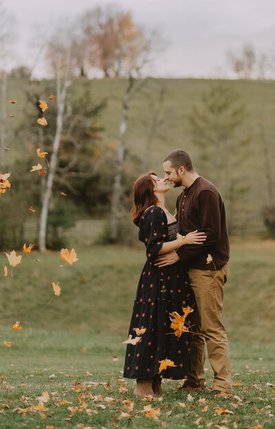 Couple and Leaves | Sadie Elizabeth
