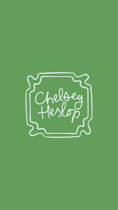 Chelsey Heslop stamp logo on green background